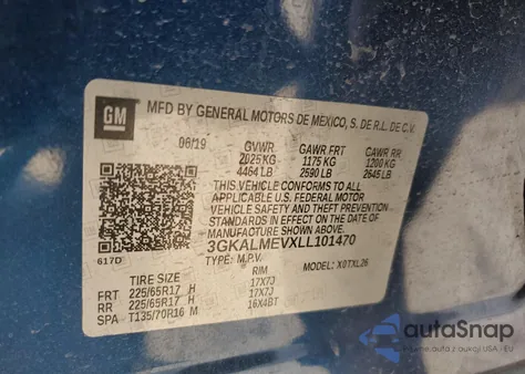 2020 GMC Terrain Sle из США, поврежденный, VIN 3GKALMEVXLL101470